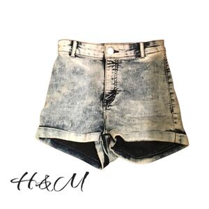 H&M Blue Jean Shorts High-Waisted Vintage Style